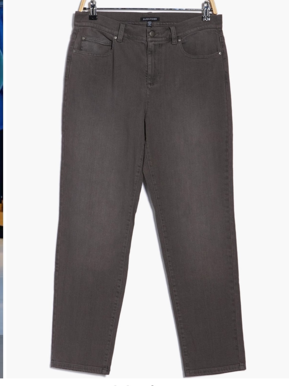 Eileen Fisher High Waist Slim Ankle Jeans XS Gray NWT